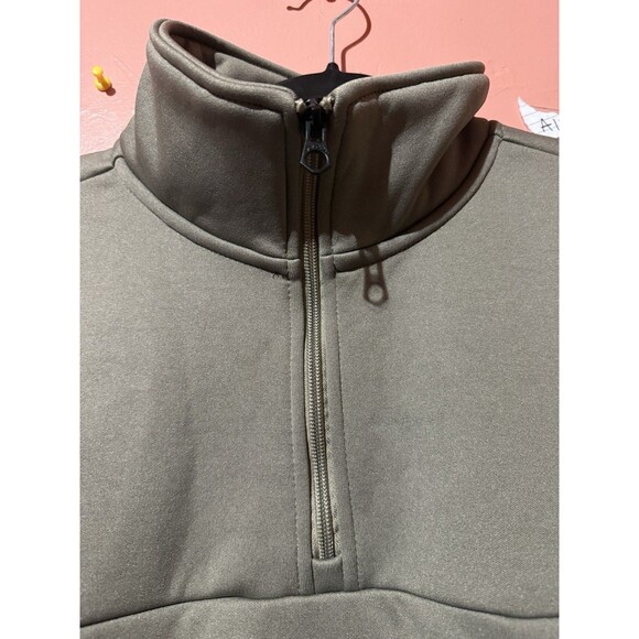 Volcom Workwear Mens Sweater M Medium Gray Pockets Quarter Zip Warm - Picture 5 of 9